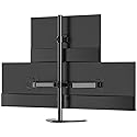 WALI Triple Monitor Stand, Free Standing Three Monitor Desk Mount Fully Adjustable, Fits 3 Screens up to 27 inch, 22 lbs Weight Capacity per Arm