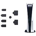 PS5 Silicone Dust Plugs Set,PS5 Pro/Slim USB HDMI Interface Anti-dust Cover Dustproof Plug for PlayStation 5 Console Accessories-7Pcs(Black)