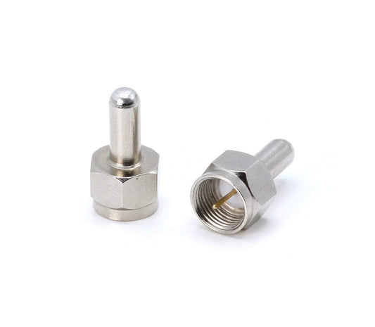 THE CIMPLE CO 75-Ohm Coaxial Cable Terminators with F81 Connections - Voltage-Blocking Coax Terminators with DC Short - RF Signal (AC) and Power or