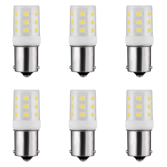 Makergroup 1156 1141 LED Light Bulbs, Weatherproof BA15S S8 SC Bayonet Single Contact Base, 2W Warm White 2700K-3000K 12V for Outdoor Landscape Deck