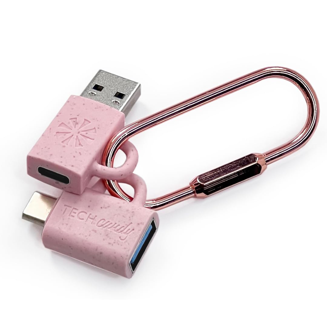 Tech Candy Adapt Dat Universal Multi-Device 3-in-1 Charging Cable, Pink - USB to Lightning/Micro USB/Type C, Fast Charge & Sync, Tangle-Free…