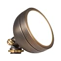 VOLT 12V Mini Round Brass Frosted Flood Light (Bronze) with 3W 2700K Warm White G4 LED Bulb for Low Voltage Landscape Lighting of Outdoor Wall, Garden