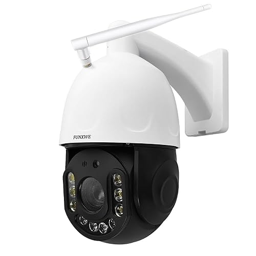 funxwe 8MP 4K 30X Optical Zoom Security PTZ Wireless IP Camera, 2.4GHz 5GHz Dual WiFi, Motion Auto Tracking Color Night Vision, Support Bluetooth