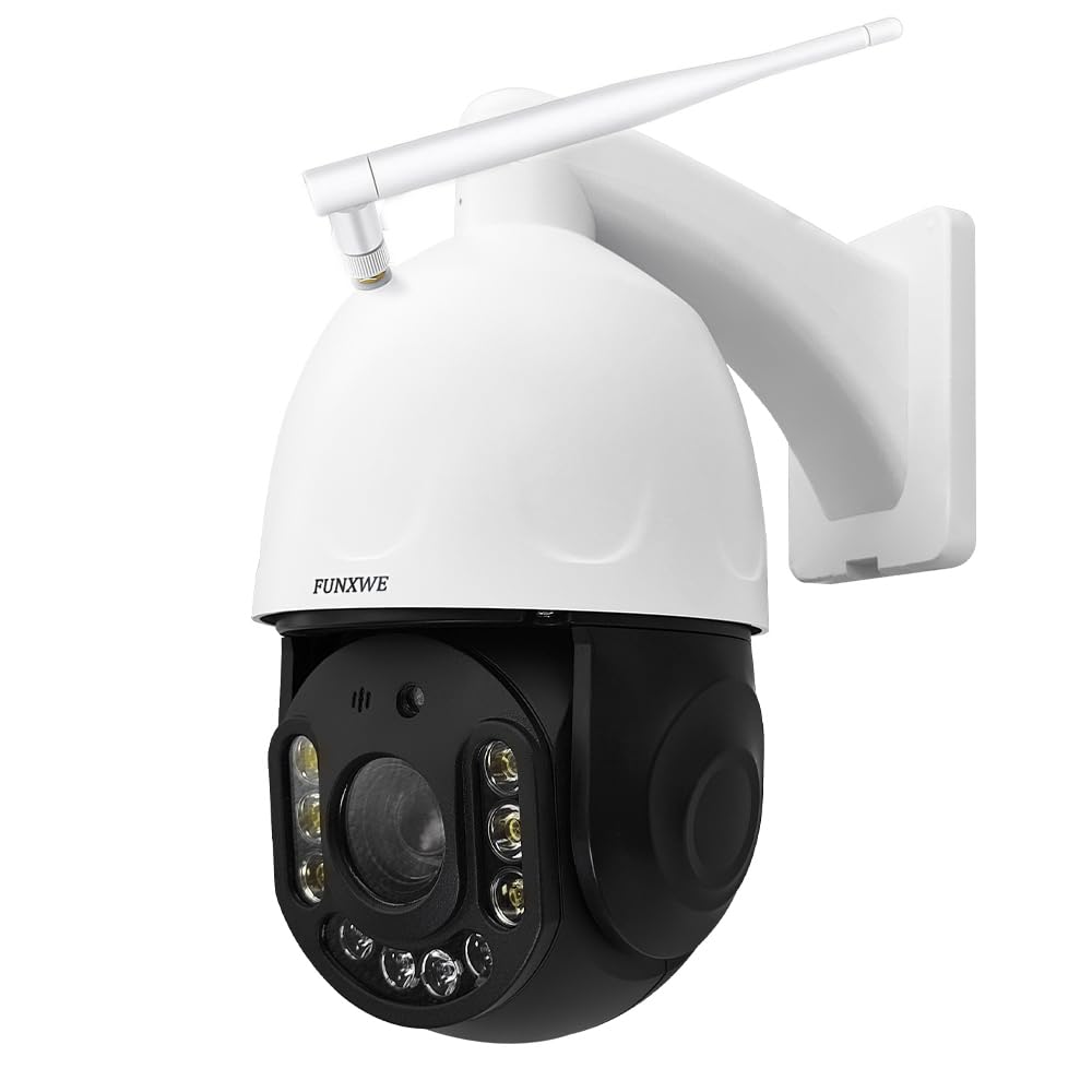 funxwe 8MP 4K 30X Optical Zoom Security PTZ Wireless IP Camera, 2.4GHz 5GHz Dual WiFi, Motion Auto Tracking Color Night Vision, Support Bluetooth