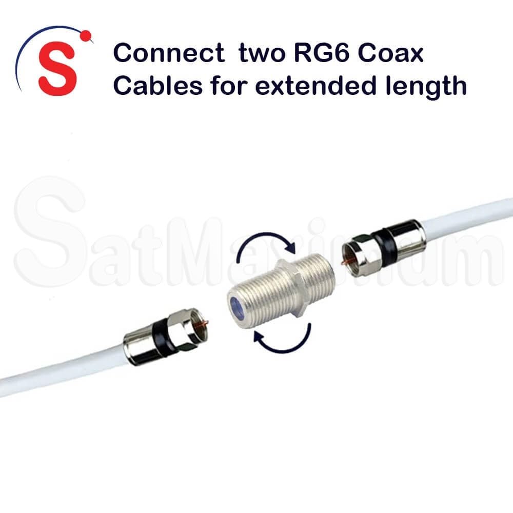 SATMAXIMUM F81 Barrel Female to Female Coupler Connector, 3GHz F-Type Coaxial Cable Extension Adapter for High-Speed Internet and Satellite (30 PCS)