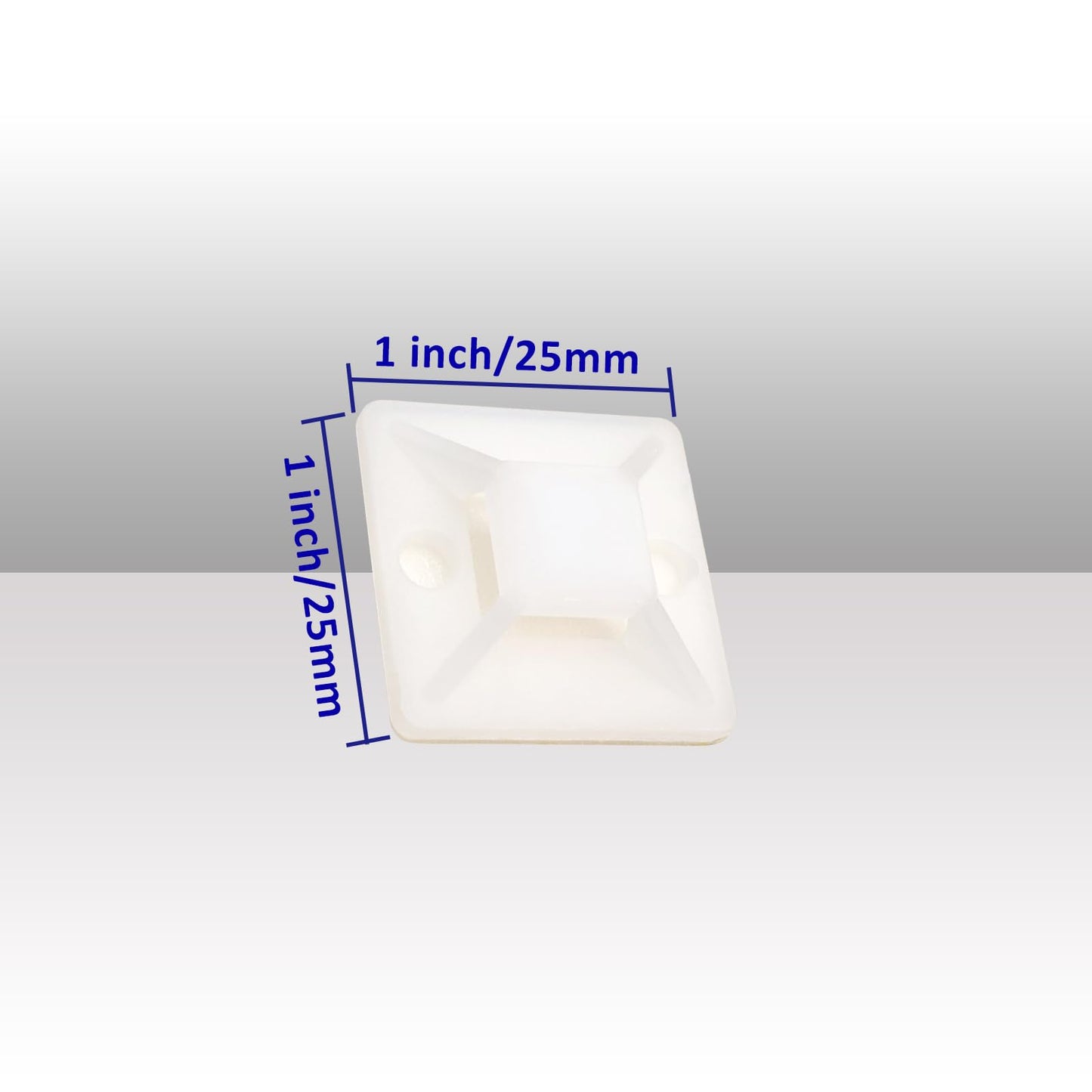 Bitray Cable Zip Tie Mounts 1x1 Inch Zip Wire Tie Mounting Base Self Adhesive Tie Mount White - 100pcs
