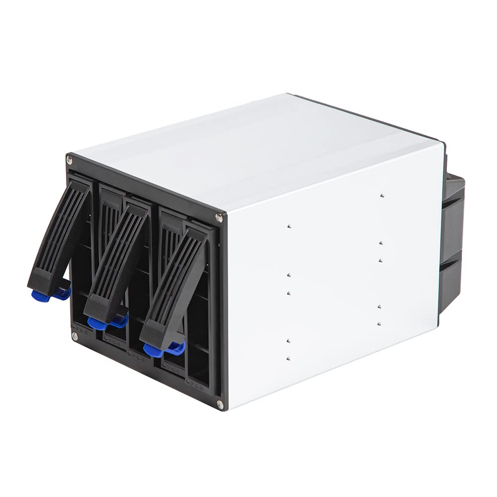 5 Bay Mobile Rack Backplane, 5x2.5”/3.5” SATA/SAS Hard Drive Backplane HDD Hotswap Cage, Multi Purpose HDD Enclosure Hot Swap Cage for Hot-Swap