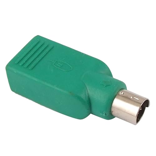uxcell® Mini 6 Pin DIN PS/2 to USB Mouse Adapter Connector Grn