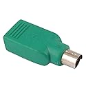 uxcell® Mini 6 Pin DIN PS/2 to USB Mouse Adapter Connector Grn