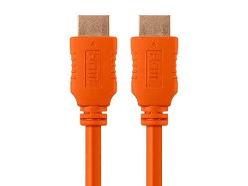 Monoprice High Speed HDMI Cable - 1.5 Feet - Orange | 18Gbps, 4K @ 60Hz, 28AWG, HDR, YUV 4:4:4, ARC, Compatible with UHD TV, Blu-ray, PC, Projector
