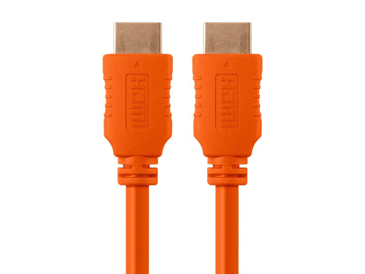 Monoprice High Speed HDMI Cable - 1.5 Feet - Orange | 18Gbps, 4K @ 60Hz, 28AWG, HDR, YUV 4:4:4, ARC, Compatible with UHD TV, Blu-ray, PC, Projector