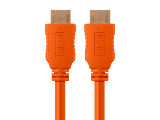 Monoprice High Speed HDMI Cable - 1.5 Feet - Orange | 18Gbps, 4K @ 60Hz, 28AWG, HDR, YUV 4:4:4, ARC, Compatible with UHD TV, Blu-ray, PC, Projector
