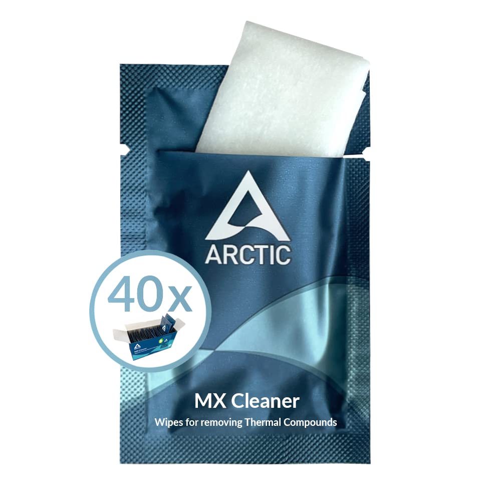ARCTIC MX Cleaner (40 pieces) - Cleaning wipes for removing thermal paste, 11.5 x 11.5 cm, biodegradable