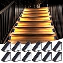 XILLUMI CORE Solar Stair Lights Outdoor Waterproof, 12 Pack IP67 Solar Lights for Steps, Warm 3000K 13 LED Dusk to Dawn Outdoor Stair Lighting