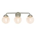 Ultralux Glass Globe 3-Light Bathroom Vanity Light - Wall Mounted, TRIAC Dimmable Bathroom Sconce with 6W 2700K LED Edison Bulbs - Energy Efficient
