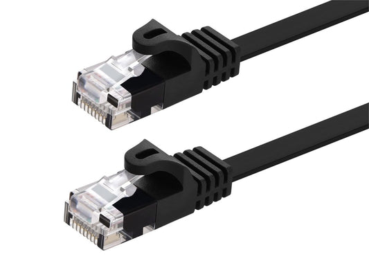 Monoprice Cat5e Ethernet Patch Cable - RJ45, Flat,Stranded, 350Mhz, UTP, Pure Bare Copper Wire, 30AWG, 100 Feet, Black