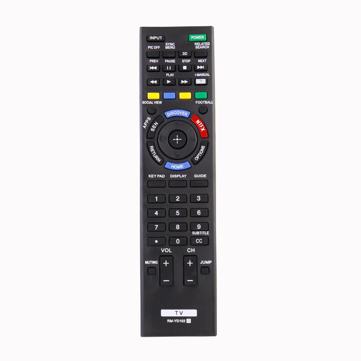 RM-YD102 Rmyd102 Replacement Remote Control Applicable for Sony Bravia TV KDL-50W790B KDL-50W800B KDL-55W790B KDL-55W800B KDL-55W950B KDL-55X830B