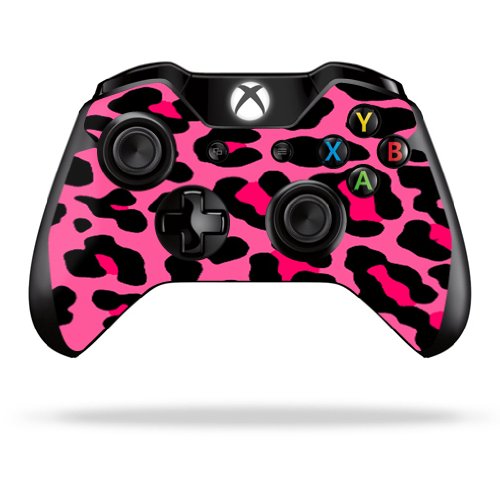 MightySkins Skin Compatible with Microsoft Xbox One or One S Controller - Pink Leopard | Protective, Durable, and Unique Vinyl wrap Cover | Easy