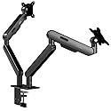 AOC AM420G Dual Monitor Stand - Full Adjustable Monitor Desk Mount Swivel Vesa Bracket with C Clamp, Grommet Mounting Base for 17 to 34 Inch Computer