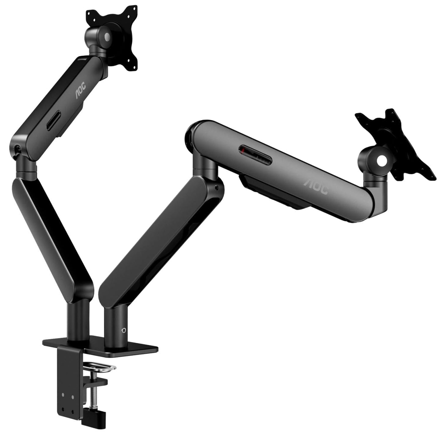 AOC AM420G Dual Monitor Stand - Full Adjustable Monitor Desk Mount Swivel Vesa Bracket with C Clamp, Grommet Mounting Base for 17 to 34 Inch Computer