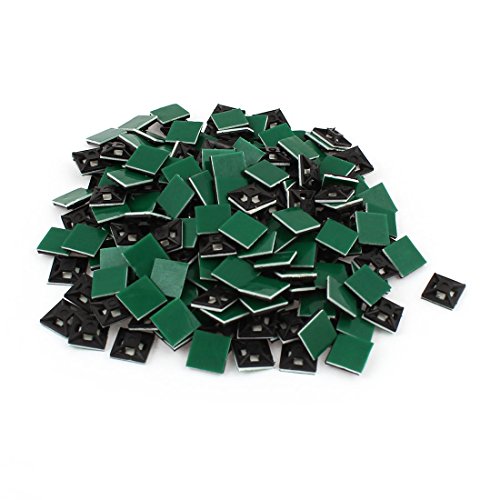 uxcell a15010500ux0271 Square Self-Adhesive Cable Tie Mount Bases 12mmx12mm 200 Pcs Black (Pack of 200)