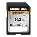 ?5-Years Data Recovery? GIGASTONE 64GB SD Card, 4K Camera Pro, A1 V30 SDXC Memory Card 4K UHD Video Compatible with Canon Digital Camera, with 1 Mini