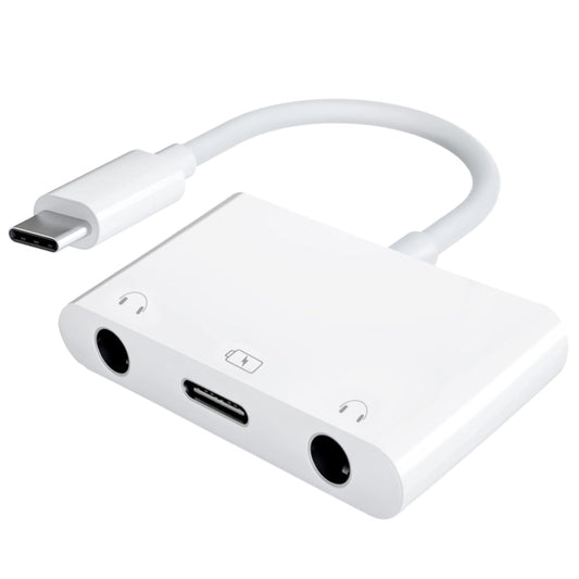 DICKMITH USB C to Dual 3.5mm Audio Headphone and Charger Adapter,3 in 1 Aux to Type C Headphone Splitter Jack Dongle Cable Cord with PD Fast Charging
