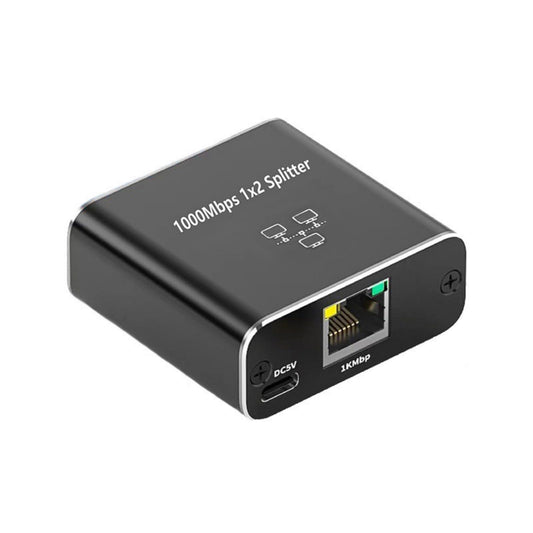 AOOOWER Splitter 1 to 2 3 4 1000Mbps Ethernet Splitter with Type C Power Cable Gigabit Switches for Computer, Hubs, Routers