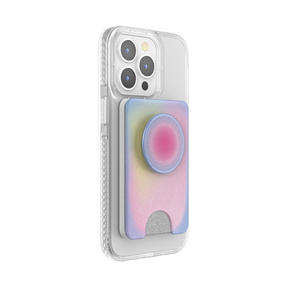 PopSockets Phone Wallet with Expanding Grip and Adapter Ring for MagSafe®, Phone Card Holder, Wireless Charging Compatible, Wallet Compatible