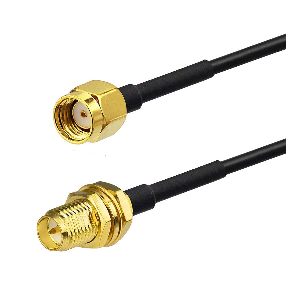 Bingfu WiFi Antenna Extension Cable 4-Pack RP-SMA Male to RP-SMA Female Bulkhead Mount RG174 Coaxial Cable 1m 3 feet for WiFi Router Security Camera
