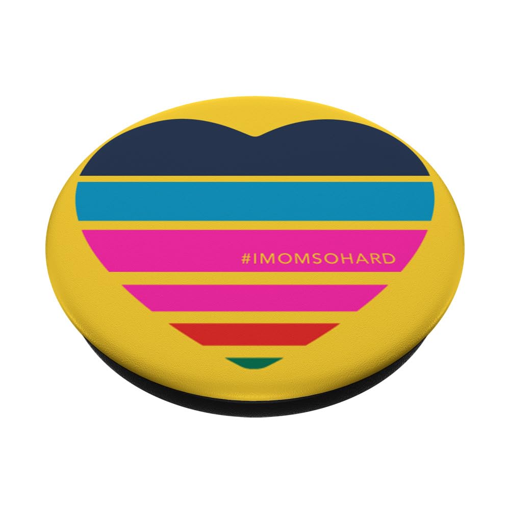 IMOMSOHARD Rainbow Heart (Yellow) PopSockets Stand for Smartphones and Tablets PopSockets Adhesive PopGrip