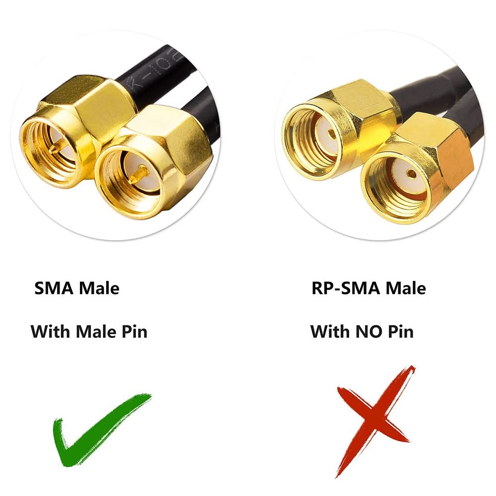 MustPoint 2.4GHz 5GHz Dual Band RP-SMA Male WiFi Antenna + IPEX MHF4 to RP-SMA Female Cable 9.8 inch for M.2 NGFF Network Card PC Computer