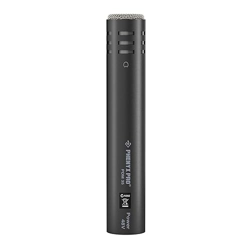 Phenyx Pro PDM35 Overhead Condenser Microphone, Cardioid Microphone with Wide Frequency Response Range, XLR Connector, Pencil Stick Condenser Mic for