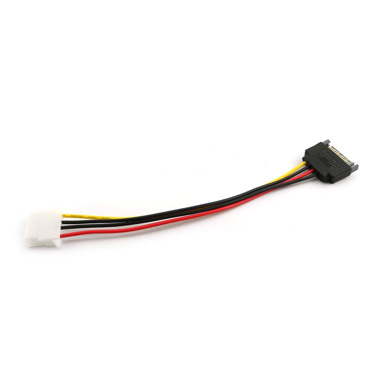 RLECS 2pcs SATA Male to IDE Molex 4Pin Female HDD Extension Power Adapter Cable 15 Pin 20cm for Serial ATA Hard Drives and CD ROM Drives