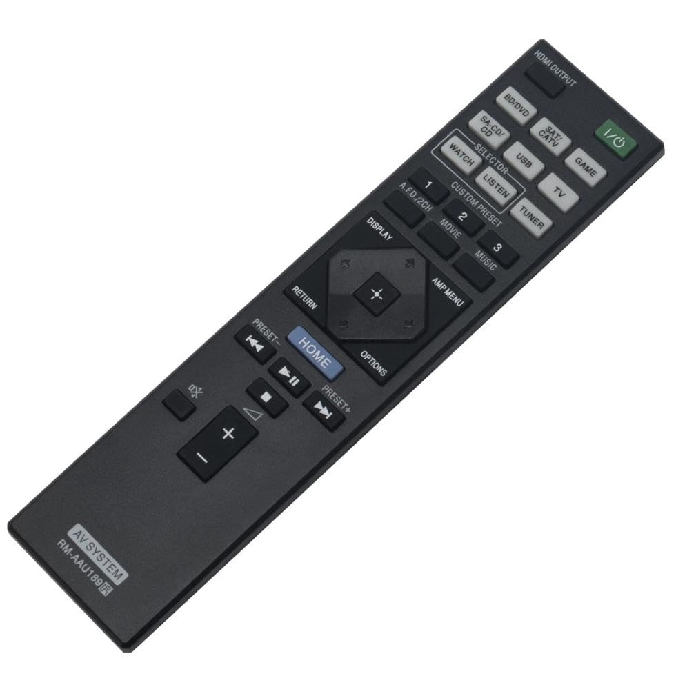 RM-AAU189 Replacement Remote Control for Sony AV Receiver Home Theater System in Living Rooms or Rooms, No programming or pairing needed, Replace