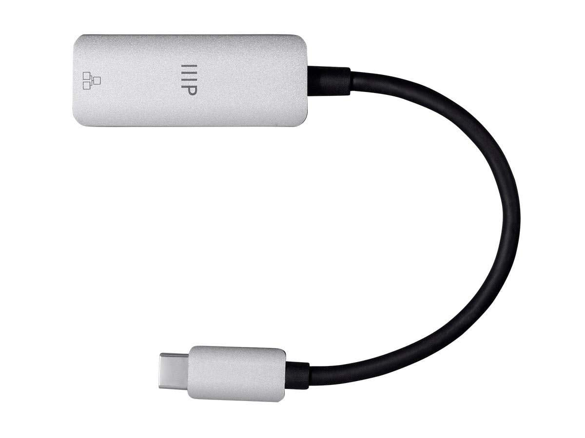 Monoprice USB-C Gigabit Adapter - Speeds up to 1000Mbps, Aluminum Body, Compact, Plug-n-Play, Compatible with Windows and MacOS - Consul Series