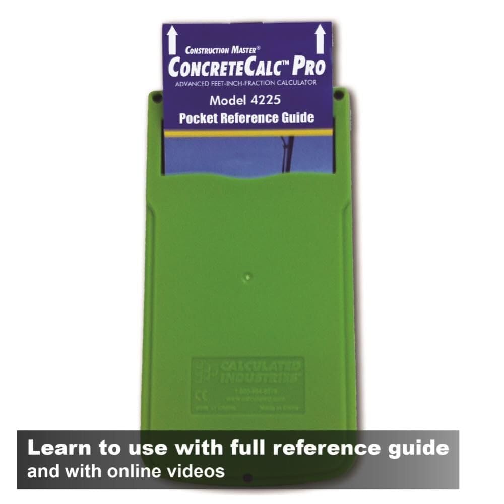 Calculated Industries 4225 ConcreteCalc Pro Advanced Feet-Inch-Fraction, Metric Construction-Math Calculator Tool for Concrete, Masonry, Paving