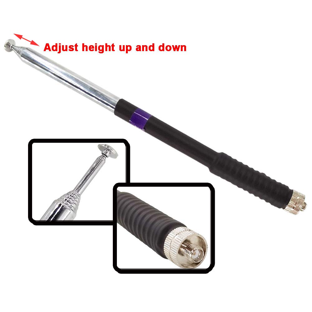 TENQ FP10120 SMA-Female Telescopic Antenna 136-174mHz Anti-Collision Extendable Antenna for WouXun Kenwood BAOFENG UV-5R BF-888S Walkie Talkie