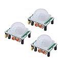 KEAcvise 3 Pieces HC-SR501 PIR Motion Sensor Module, Human Body Infrared Detector for Arduino & Raspberry Pi, 4.5-20V DC