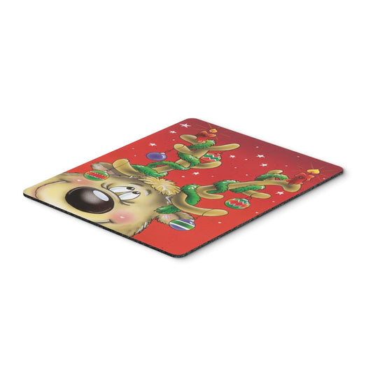 Caroline's Treasures AAH7206MP Comic Reindeer with Decorated Antlers Mouse Pad, Hot Pad or Trivet for Home Office Gaming Working Computers Laptop