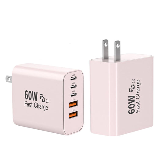 60W iPhone 17 16 Type C Wall Charger Block,2 Pack Apple Multi Fast Charging Blocks for iPhone,QC&Power Adapter for iPhone 17/17 Air/16e/16Pro