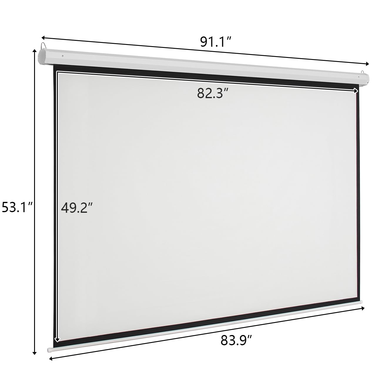 Kshioe Motorized Projector Screen with Remote Control, No Wrinkles, Without Dents, HD Screen, for Home Theater Office Classroom TV Usage (92inch 16:9)