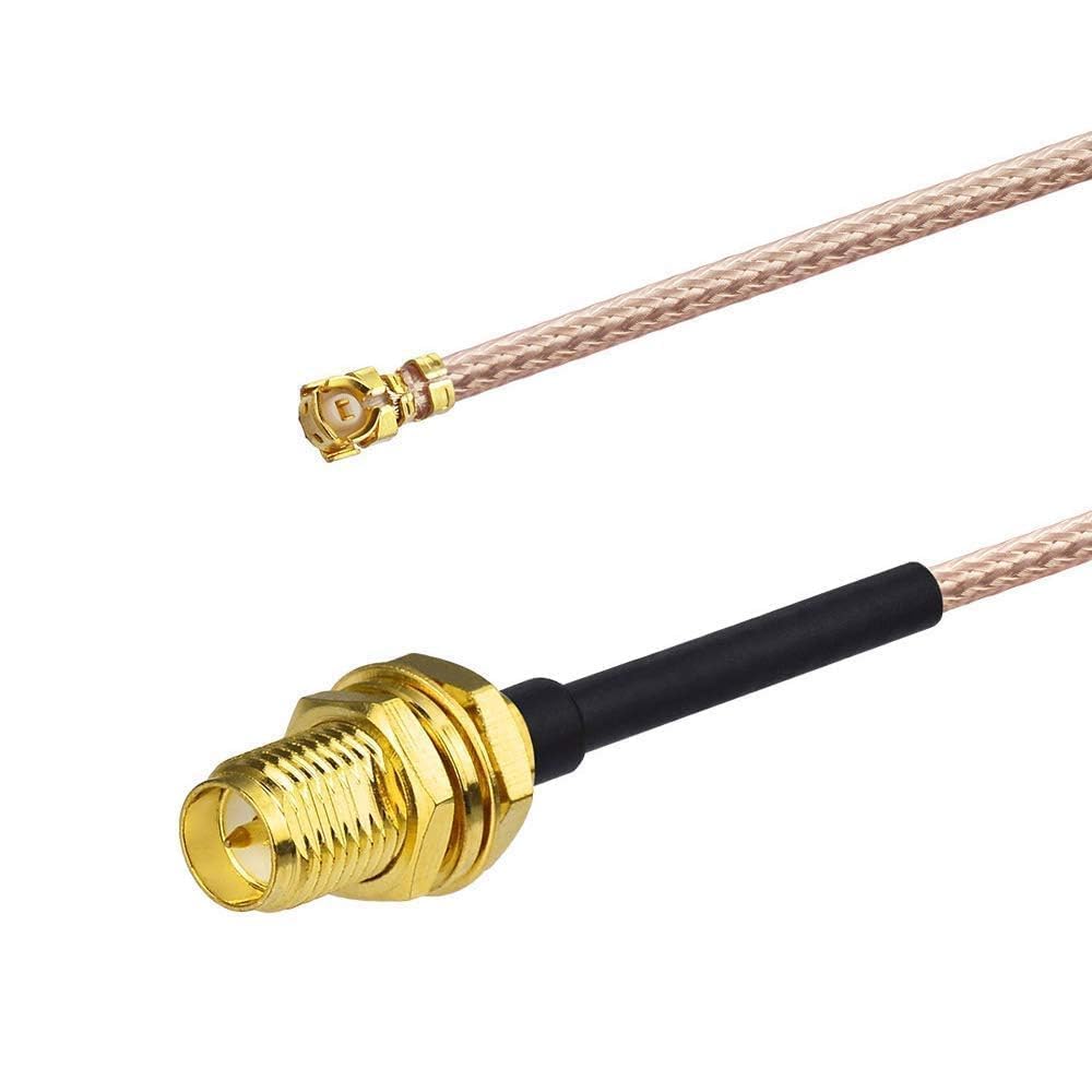 BINGFU Bulkhead Mount RG178 WiFi Antenna Adapter Coaxial Pigtail Cable 30cm 12 inch 2-Pack for WiFi Router Gateway Wireless Mini PCI Express PCIE