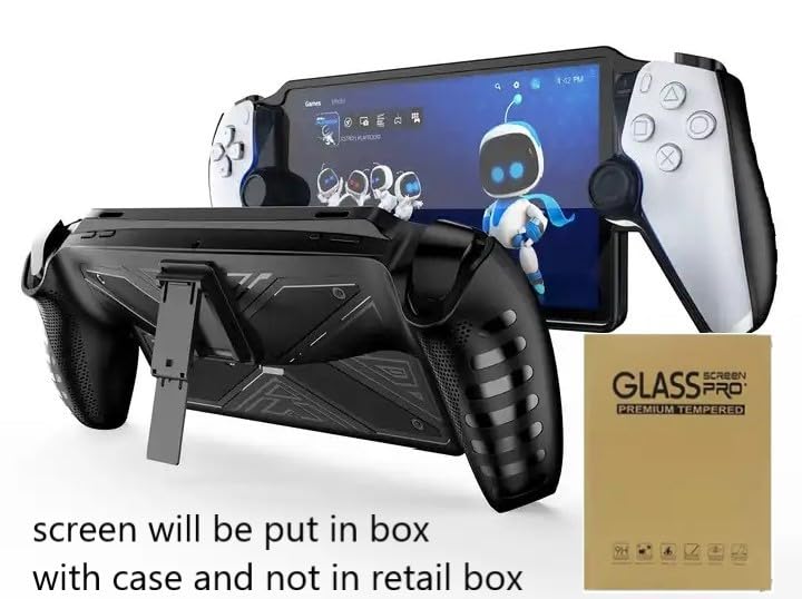 Case with Stand and Screen Protector for PlayStation Portal Remote Player, Protective Cover with Kickstand for PS5 Handeld 2023 Portable Soft TPU