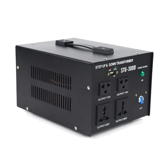 LYNICESHOP Power Converter, 3000W Voltage Converter Transformer STU-3000, Step Up/Down - AC 110V/220V - 4 Output Socket+DC 5V USB Port…