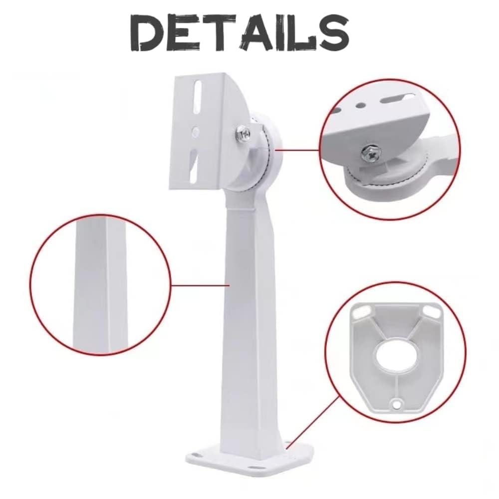 SamIdea Universal Aluminum Alloy Long Arm Security Camera Wall Mount Bracket | Adjustable Angle Wall & Ceiling Mount for PTZ, Dome & Surveillance