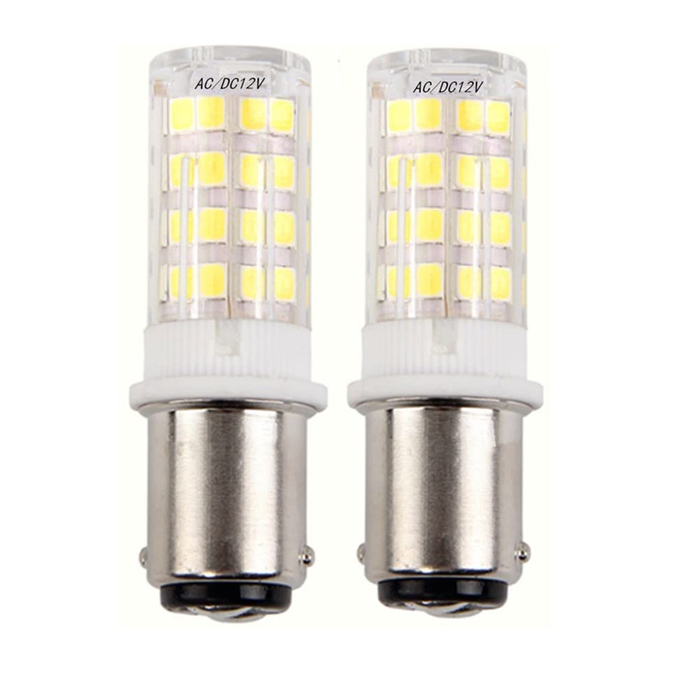HRYSPN 5W Ba15d LED Light Bulb 12V 24V Daylight White 6000K 35W Equivalent, Double Connect SBC Bayonet LED Replacement Lamp for Interior RV Camper