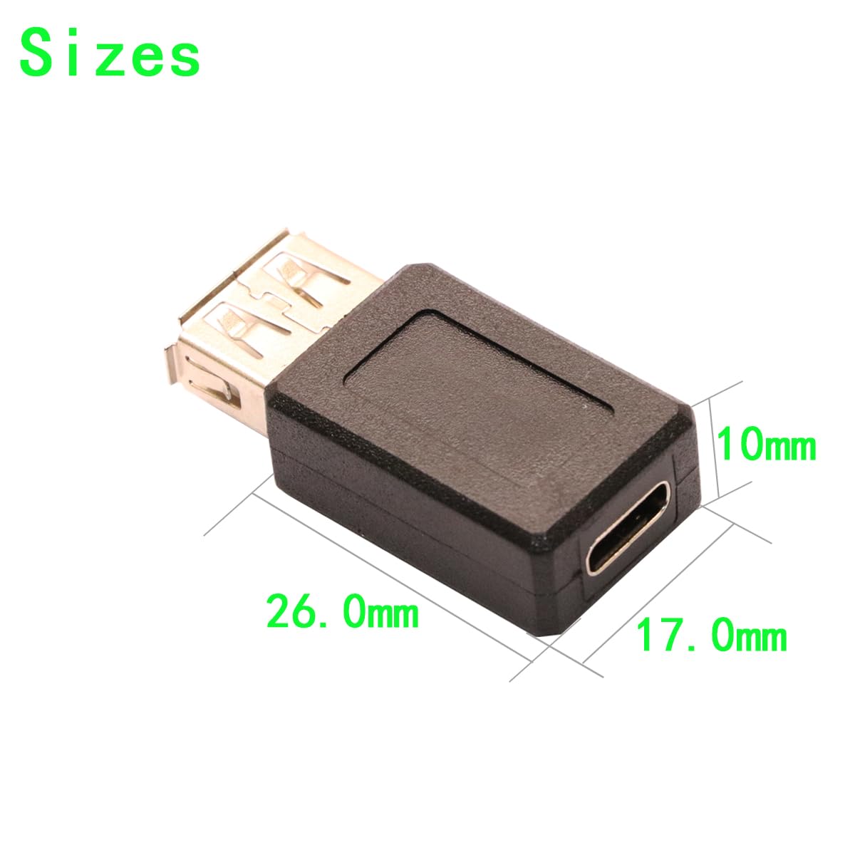ZJKJHJY USB-C to USB-A Female Bidirectional Adapter, Type-C to USB A Female Coupler Convert,Support Charge & Data Sync