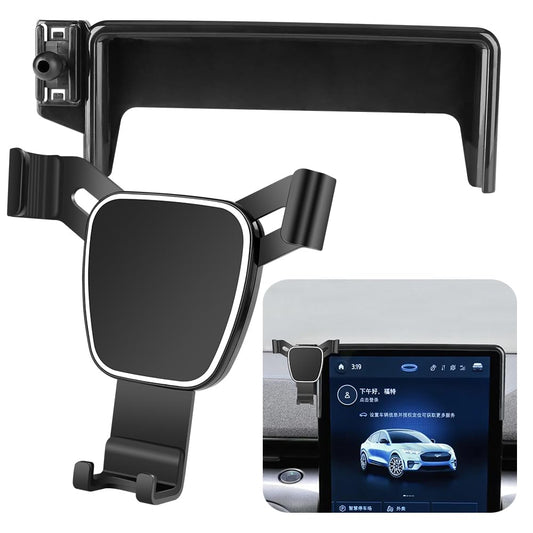 LUNQIN Car Phone Holder for Ford Mustang Mach-E 2021 2022 2023 2024 2025 2026 Mach E Auto Accessories Navigation Bracket Interior Decoration Mobile