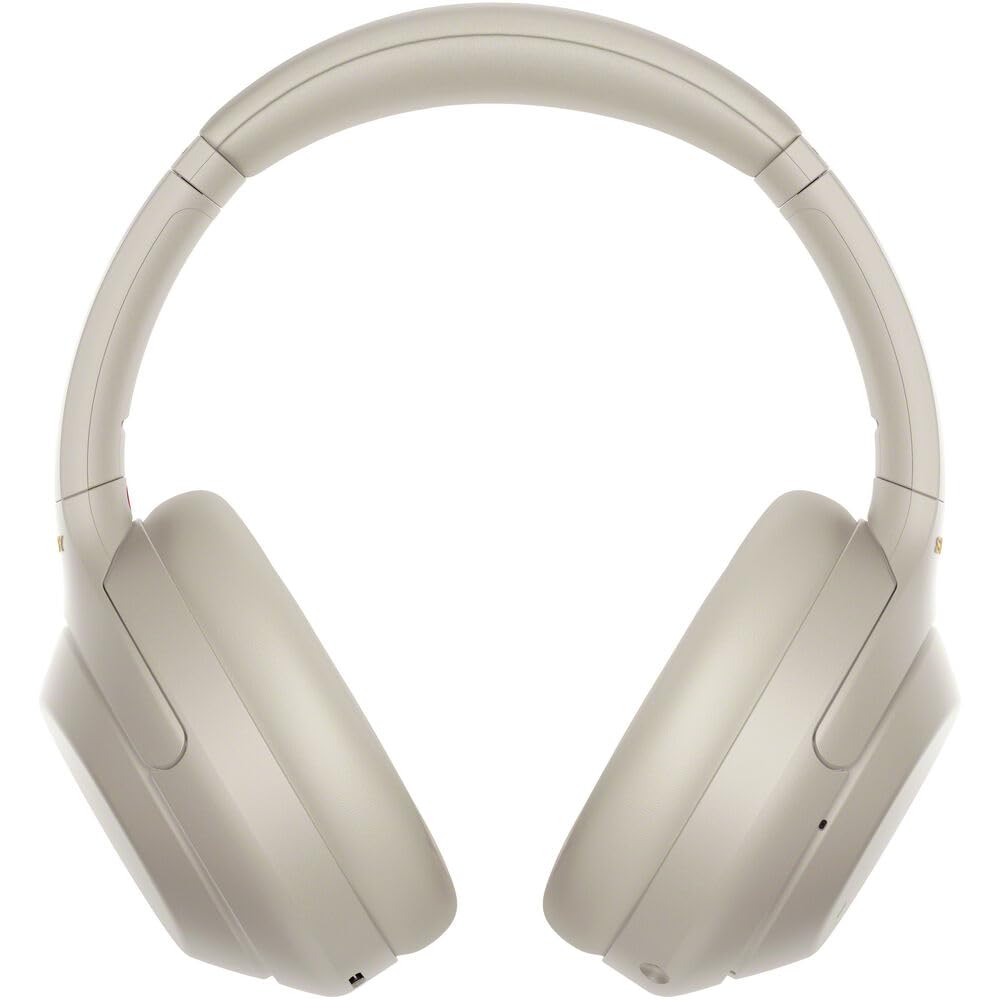 Sony WH-1000XM4 Wireless Noise-Canceling Over-Ear Headphones (Silver) with Mic for Phone-Call and Voice Control (WH1000XM4/S) + Headphone Stand + USB…